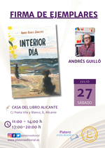Firma de ejemplares de Interior día en Alicante / Platero CoolBooks