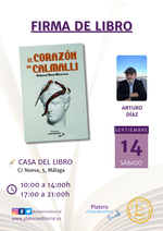 Firma de ejemplares de El corazón de Calmalli en Málaga / Platero CoolBooks